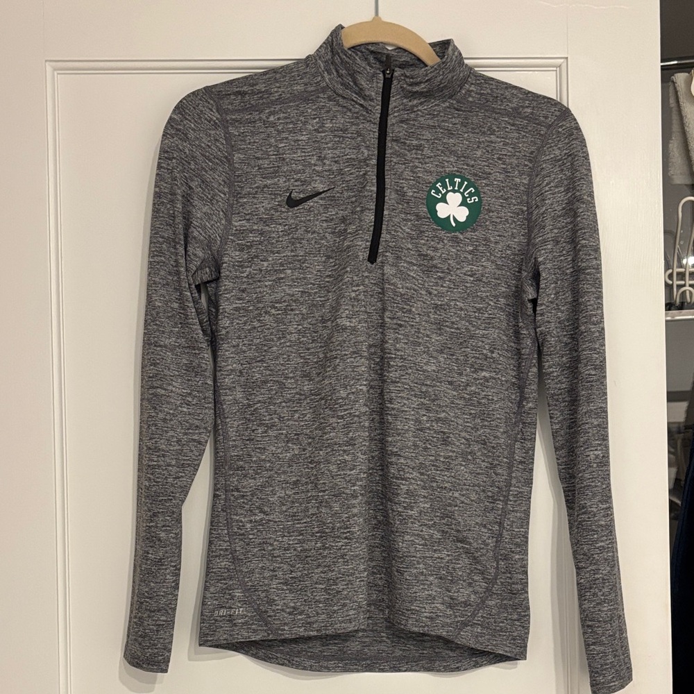 Nike Gray Celtics Quarter-Zip Top